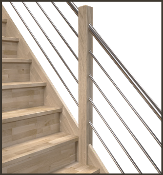 Design (4 rury i metalowa poręcz)