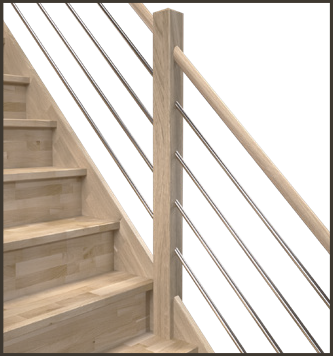 Design (4 rury i drewniana poręcz)